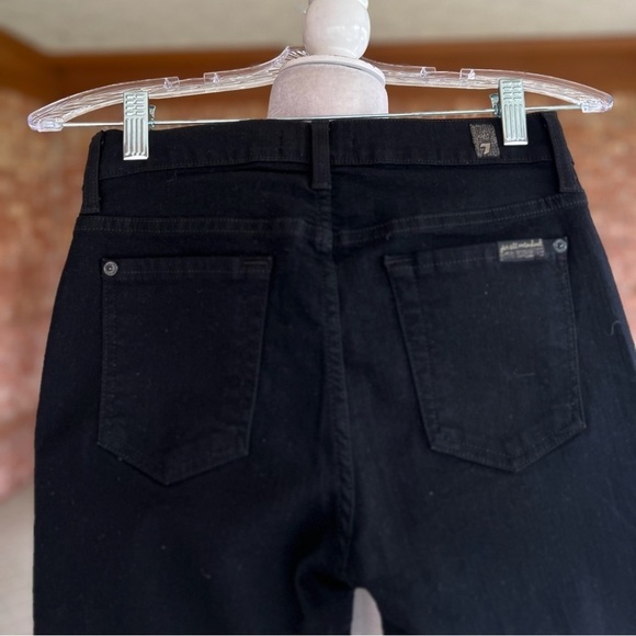 7 for All Mankind Jeans Nouveau Black Gold Metallic Brocade Skinny 26 Party Chic - Picture 8 of 14